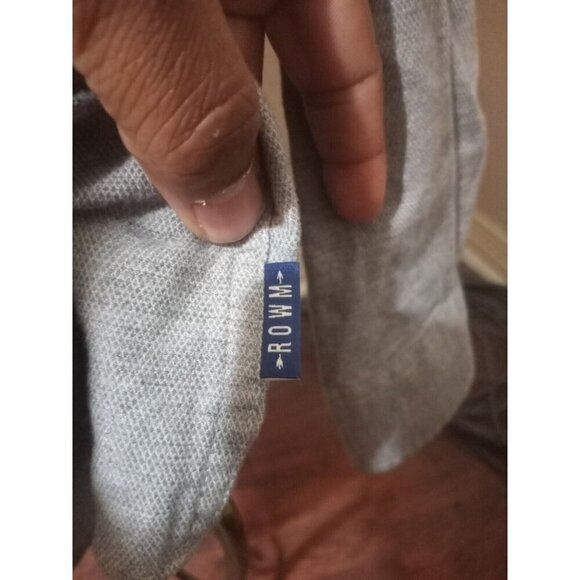 New ROWM men's button down Shirt XL Solid Gray long Sleeve NWT Cotton - Picture 8 of 13